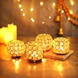 Buy TIED RIBBONS Set of 6 Votive Glass Tealight Candle Holders Glass ...