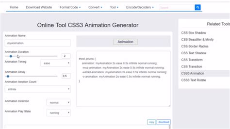CSS3 Animation Generator 的图像结果