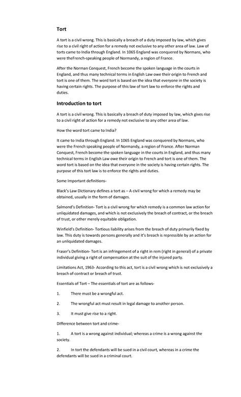 Tort - law of tort - Warning: TT: undefined function: 32 Warning: TT ...