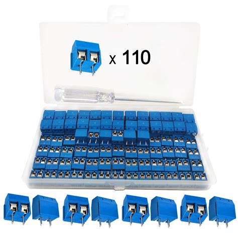 YIXISI 110 PCS Universal PCB Board Kit, 5mm Pitch 2 Pin PCB Mount Screw ...