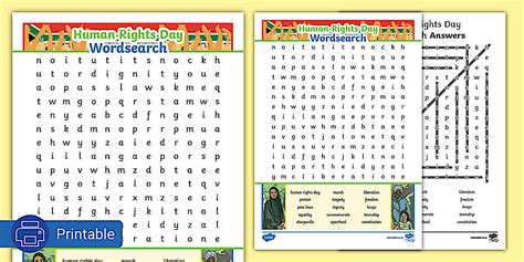 Human Rights Day: Wordsearch (teacher made) - Twinkl