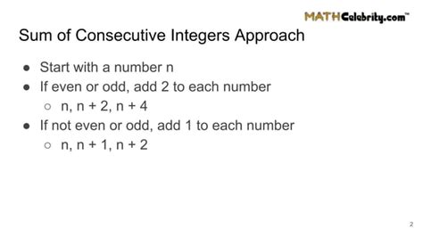 Image result for Consecutive Integers Example