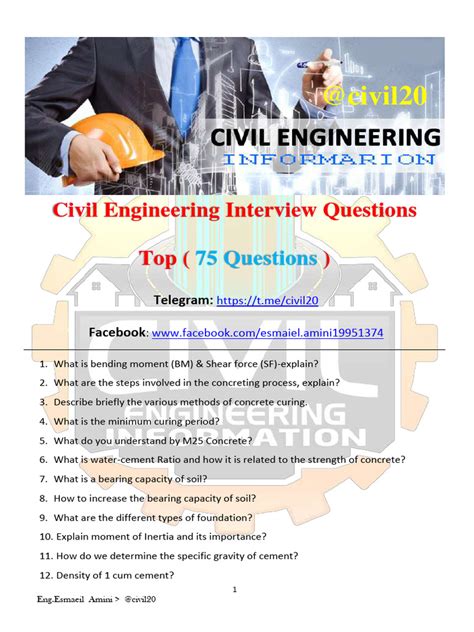 Basic Civil Engineering Interview Questions 的图像结果
