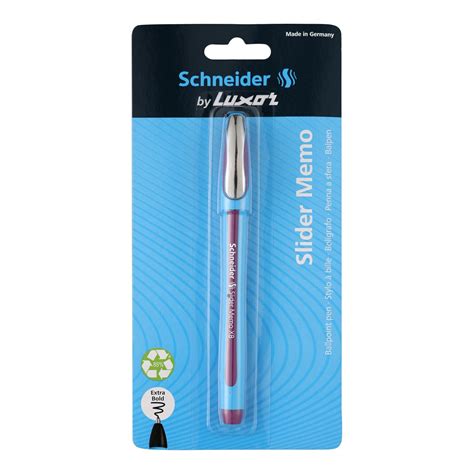 Luxor Schneider Slider Memo XB Ball Pen - Violet | Extra Bold Writing ...