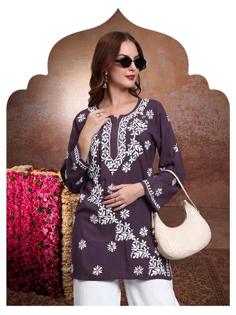 Buy Stylish Chikankari Cotton Kurti Online – Paramount Chikan