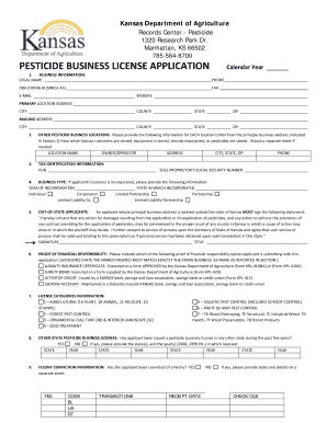Fillable Online PESTICIDE BUSINESS LICENSE APPLICATION Fax Email Print ...