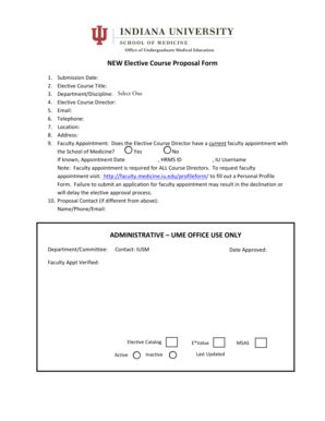 Fillable Online NEW Elective Course Proposal Form ADMINISTRATIVE UME ...