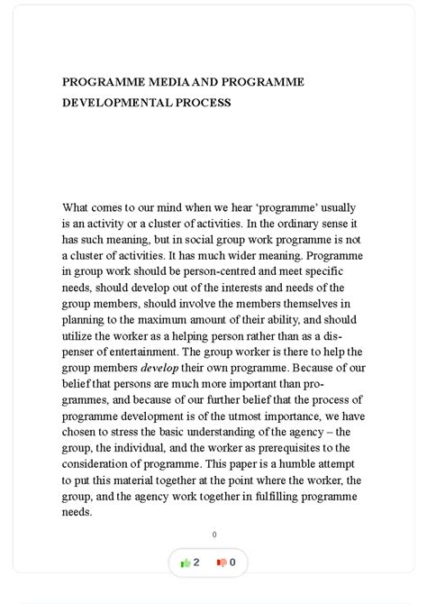Programme Media - PROGRAMME MEDIA AND PROGRAMME DEVELOPMENTAL PROCESS ...