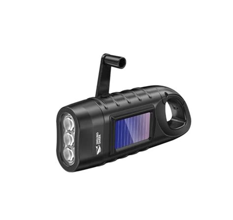 SMILING SHARK YJD295 Emergency Flashlight LED*3 Hand Crank Solar ...