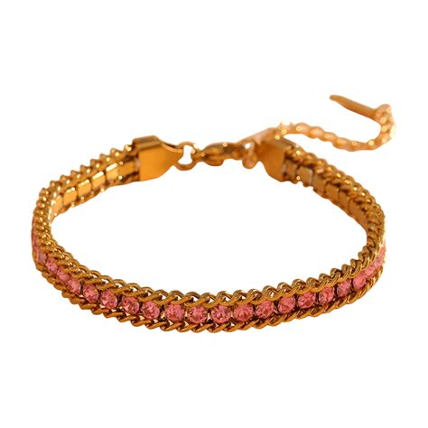 Ruth Double Layered Bracelet Pink – GLDN MOOD