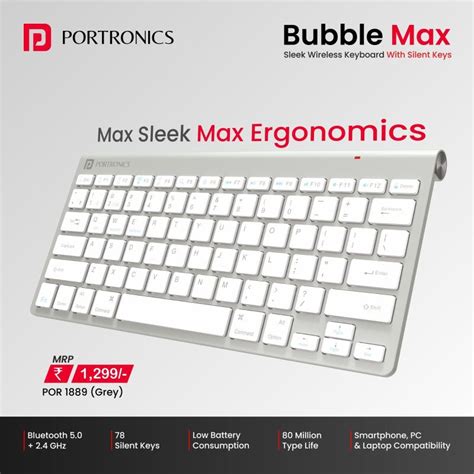 Portronics Bubble Max Wireless Keyboard Exporters and Suppliers from Delhi