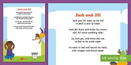Jack and Jill Nursery Rhyme Poster (teacher made) - Twinkl