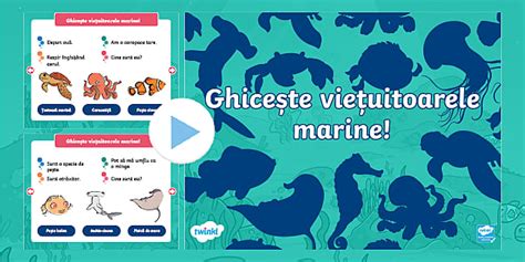 Ghicește viețuitoarele marine! PowerPoint Interactiv