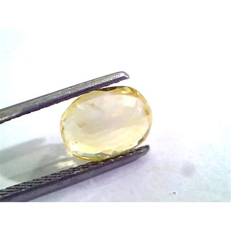 3.03 Ct Unheated Untreated Natural Ceylon Yellow Sapphire Stone