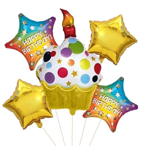 Party Propz Happy Birthday Foil Balloon - 5Pcs Birthday Decoration ...
