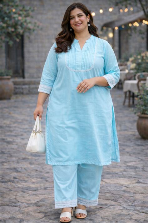 Buy Plus Size Serene Sky Kota Co-ord Set | Apella - The XS to 10XL Store