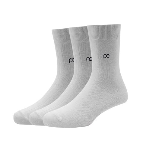 Buy Peter England Men's Cotton Full Length Socks (Pack of 3) White at ...