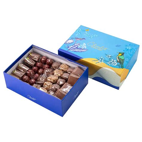 Blue Wrapped Chocolate Box - Chocolate Creations