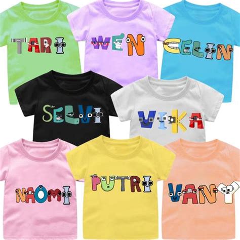 Jual COSTUM NAMA ANAK pake ALPHABET LORE kaos atasan anak 1-12tahun ...