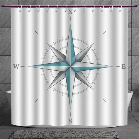 SCOCICI Decorative Shower Curtain 2.0 [ Compass,Antique Wind Rose ...