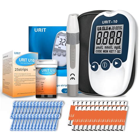 Buy URIT Uric Acid Test Kit with 25 Test Strips, Only 0.5uL Capillary Blood required for Test ...