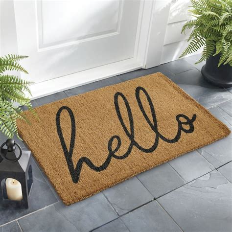 Script Hello Coir Door Mat | Grandin Road
