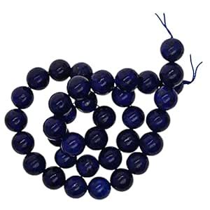 ECOMISTIQ®10mm Gorgeous Lapis Lazuli Gemstone Smooth Round Loose Beads ...