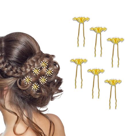 Buy TEMPERIA (6pcs) Pearl U Pins Hair Accessories for Women & Girls ...