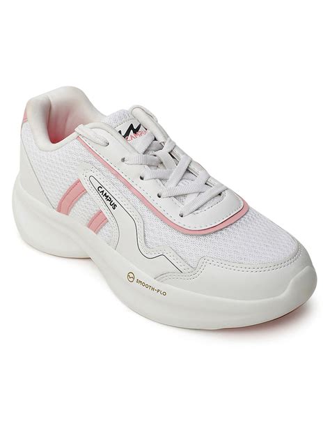 Womens Sneakers - Buy Hall White Pink Womens Sneakers - Campus Shoes