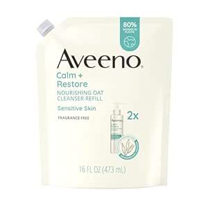 Aveeno Calm + Restore Nourishing Oat Facial Cleanser for Sensitive Skin ...