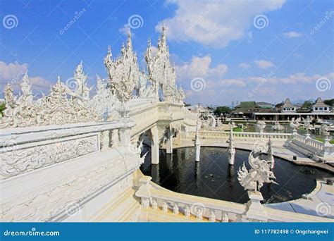 Wat Rong Khun White Temple, Chiang Rai, Thailand Editorial Stock Photo - Image of temple ...