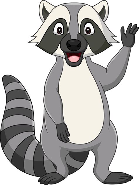 Cartoon Raccoon waving on white background 5162404 Vector Art at Vecteezy