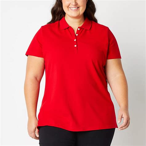 St. John's Bay Plus Womens Short Sleeve Polo Shirt - JCPenney