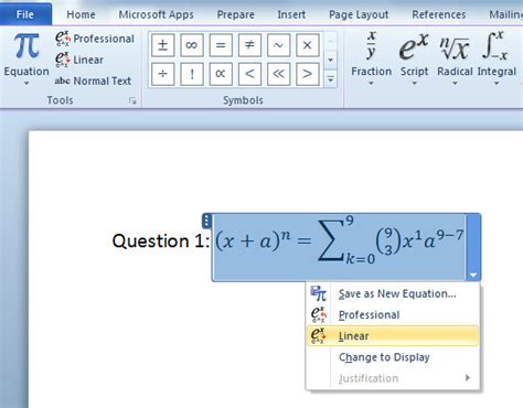 Image result for Add Equation in Word