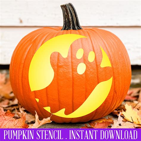 Ghost Pumpkin Stencil, Cute Ghost Printable Pumpkin Stencil, Jack O ...