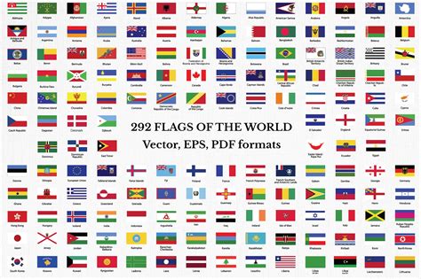 Flags collection of the world, 288 vector flags, vectors (110799) | Illustrations | Design Bundles