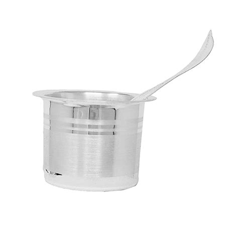 Buy JEWELLERYHUT Pure Silver Panchapatra Set of Glass + Spoon for Pooja ...