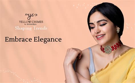 Yellow Chimes Earrings for Women and Girls Traditional Kundan Chandbali ...