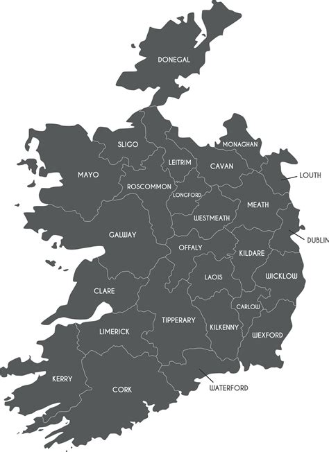 Vector map of Ireland with counties and administrative divisions ...