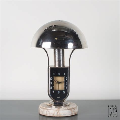 Bed side table lamp with integrated alarm clock in the style of Bauhaus ...
