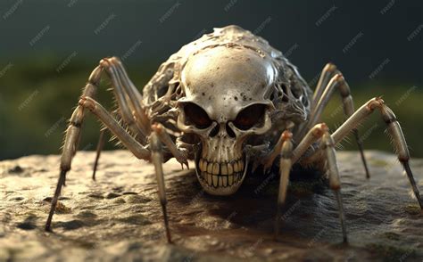 Premium AI Image | A spider with a skull on it