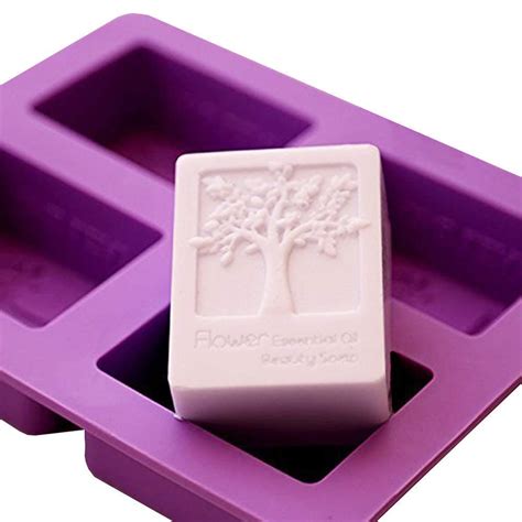 RKPM HOMES® 4 Cavities Rectangle Life Tree Silicone Soap Mold DIY Craft ...