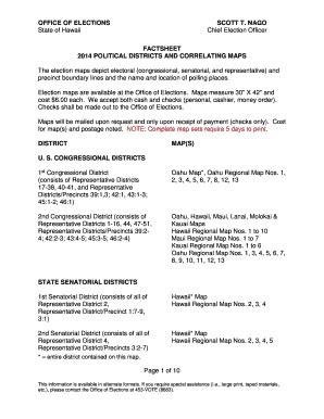 Fillable Online hawaii 2014 Political Districts and Correlating Maps ...