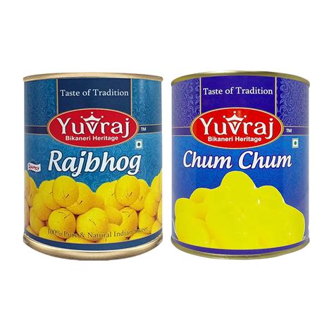 YUVRAJ Cham Cham & Rajbhog kesar (saffron) Sweets combo pack (1 KG x 2 ...