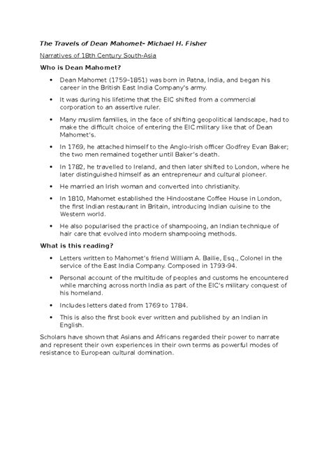 History 3 - The Travels of Dean Mahomet - The Travels of Dean Mahomet ...