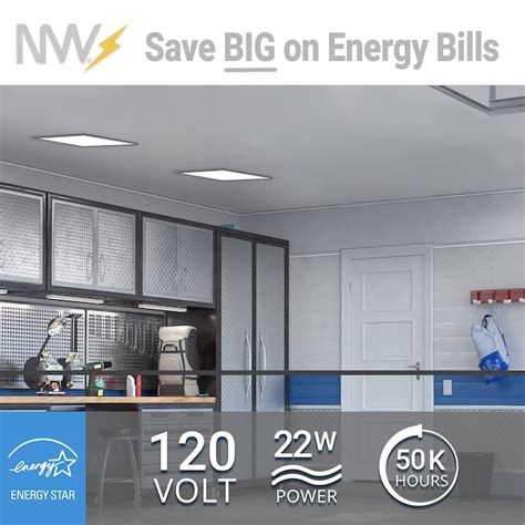 NUWATT 2-ft x 1-ft Switchable LED Panel Light NW-SM-1X2-22W5CT-BLK at ...