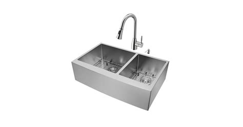 Vigo VG15200 36" Double Basin Farmhouse Apron Front | Build.com