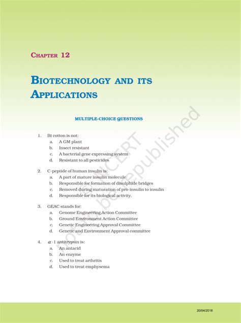 NCERT Exemplar Class 12 Biology Chapter 12 - eSaral