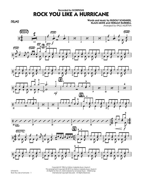 Rock You Like a Hurricane - Drums von Paul Murtha Noten zum ...