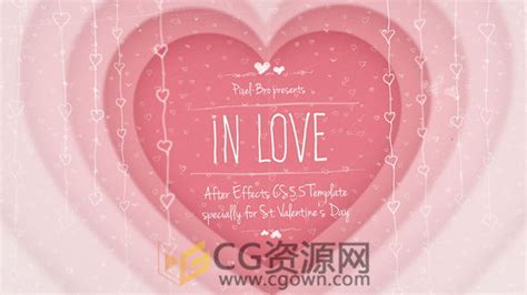 AE模板情侣Love相册婚礼浪漫情人节爱故事回忆照片视频 免费下载 | CG资源网